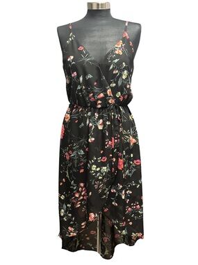 iZ Byer Floral Dress Hi Lo Wrap Midi Small